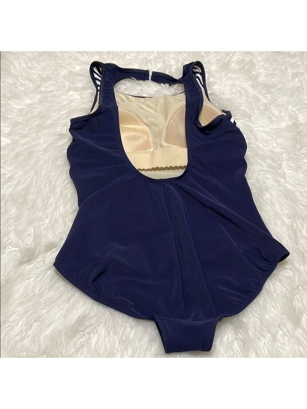NWOT Baltex Blue and White One Piece Swimsuit Sz 18 - Picture 2 of 10
